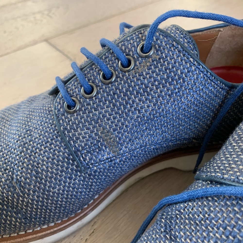 Grenson Blue Canvas Oxfords - Picture 8 of 8